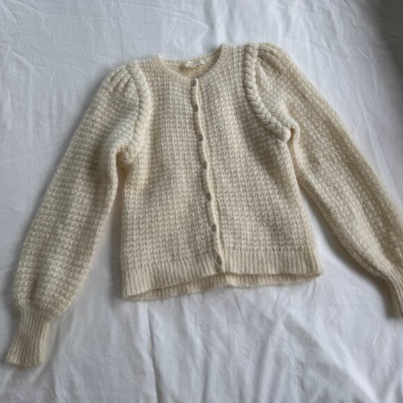 Sezane Sweaters - sezane wool waffle knit cottagecore cardigan